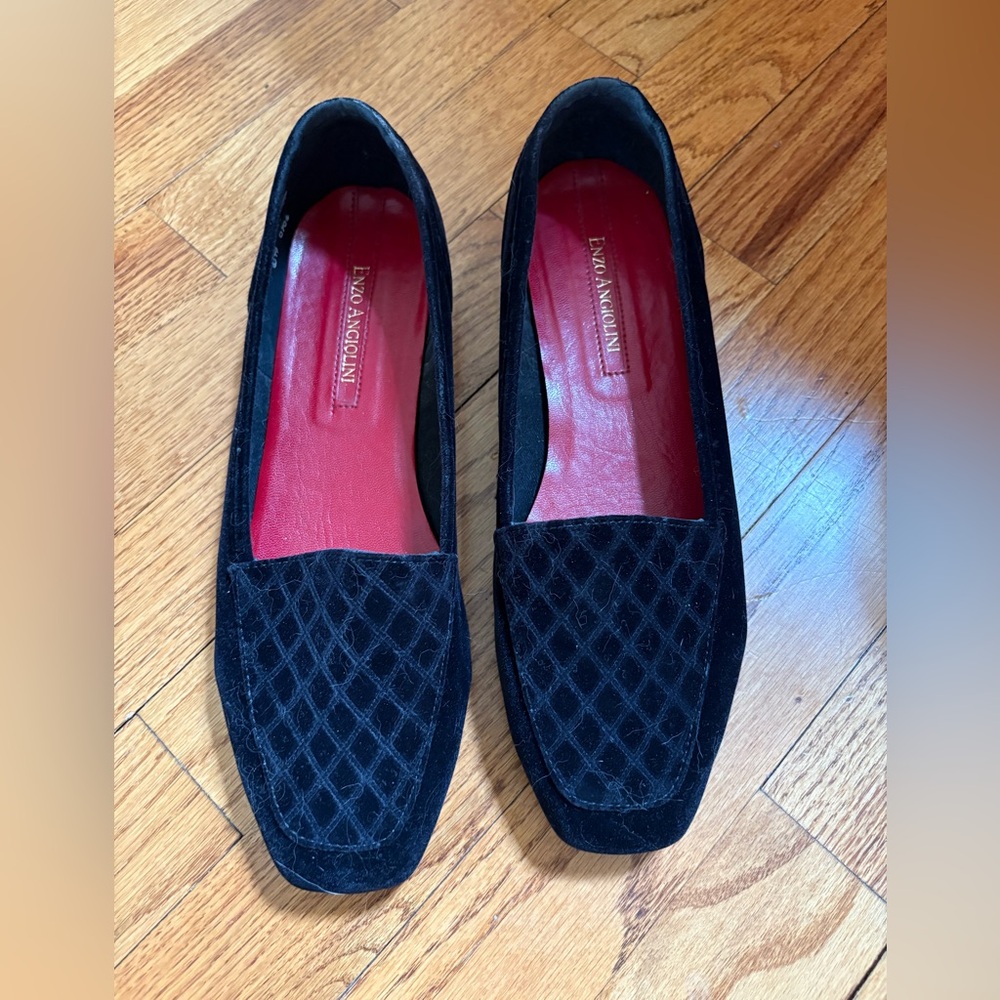 Enzo Angiolini Liberty Black Kid Suede Loafer